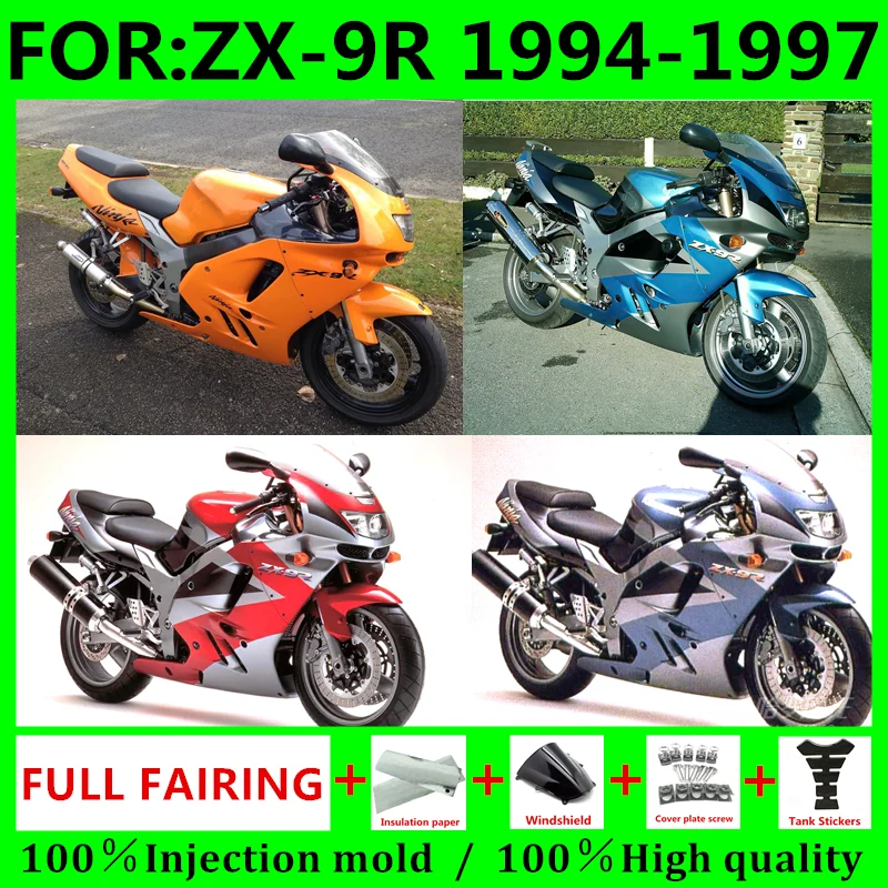 Motorcycle Injection mold Fairings Kit fit for Ninja ZX-9R ZX9R zx 9r 94 95 96 97 bodywork full fairing