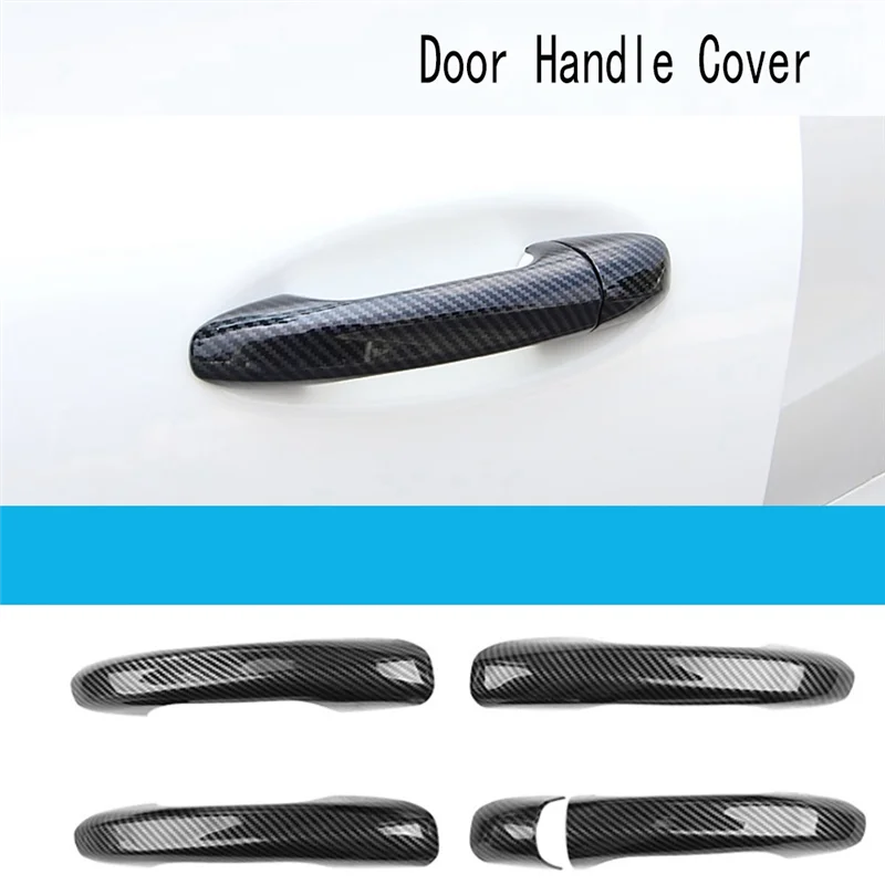 4Pcs Carbon Fiber Car Door Handle Cover Trim for Mercedes Benz a B C E GLA GLB GLC Class W247 2022