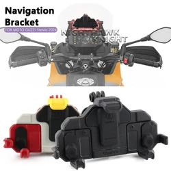 For Moto Guzzi Stelvio 2024 Motorcycle Accessories New GPS Navigation Bracket Shock Absorber Mobile Phone Holder Phone Stand