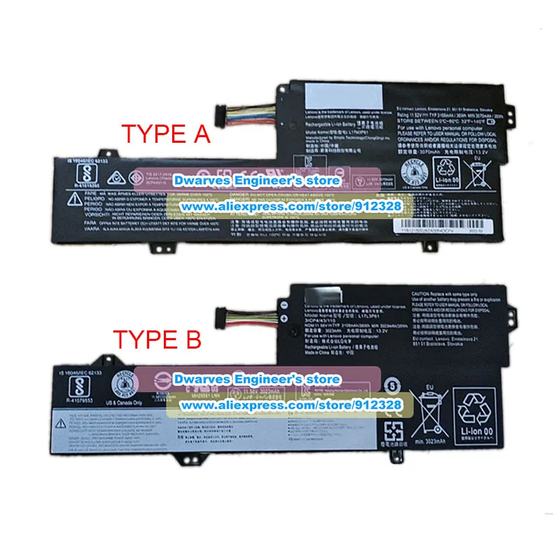 Imagem -02 - Bateria Genuína L17l3p61 para Lenovo L17c3p61 L17m3p61 L17m3p61 Lenovo Ideapad 320s13ikb81ak Yoga 720-12ikb Yoga 330-11igm K43-ise 8gb