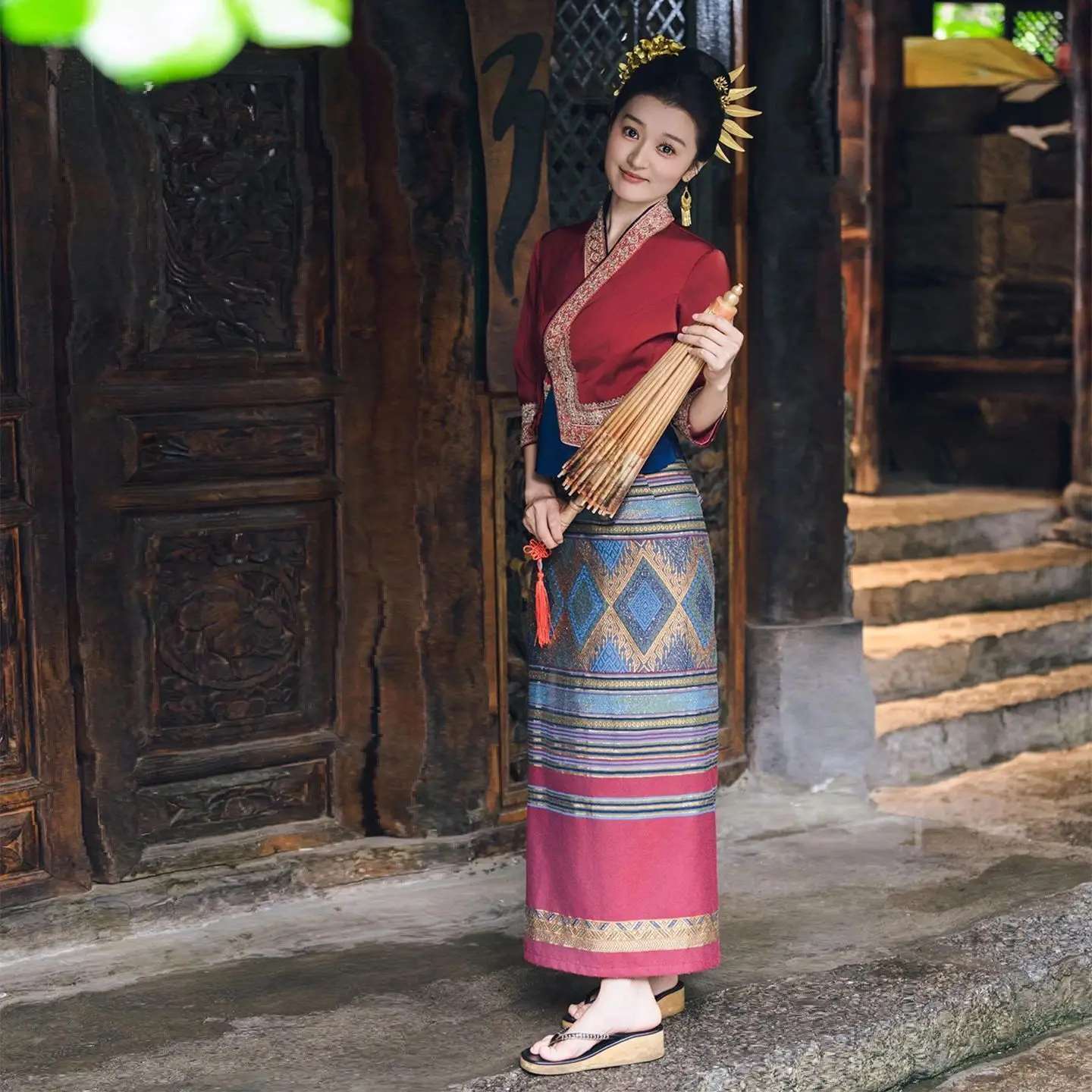 Thailandia Myanmar donna Dai abbigliamento danza etnica spettacolo costume Dai abbigliamento tradizionale estate Dai outfit