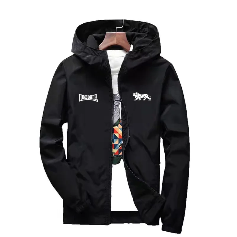 Lonsdale Spring and Fall New Print Young Trench coat High quality casual fashion Harajuku Sweatshirt zipper jacket men's coat