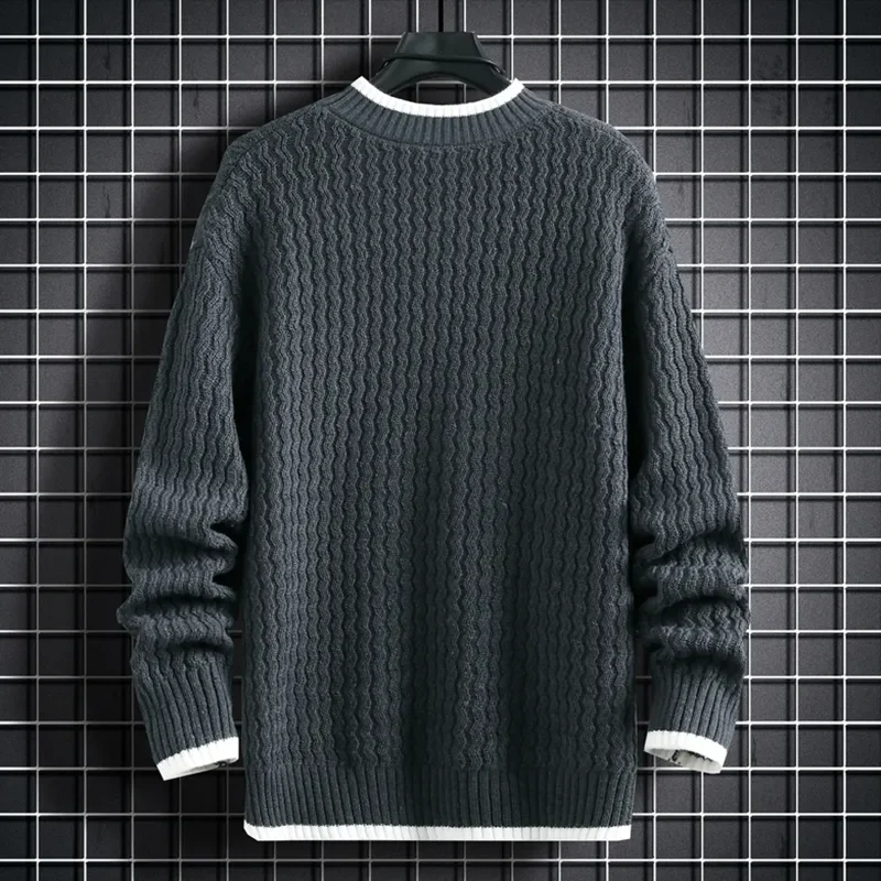 2024 maglione di natale uomo maglione lavorato a maglia uomo Harajuku motivo a righe Pullover lavorato a maglia maglioni invernali Vintage o-collo S-4XL