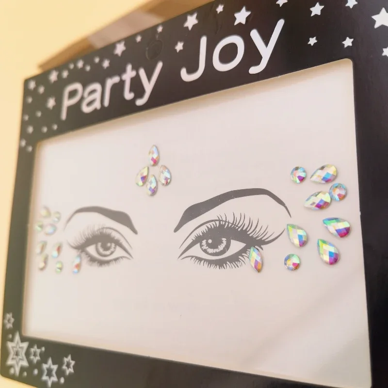 Eyes 3D Face Jewels Crystal Glitter Jewels Fake Body Temporary Tattoo Sticker Body Perform Party Vocal Concert Makeup Stickers