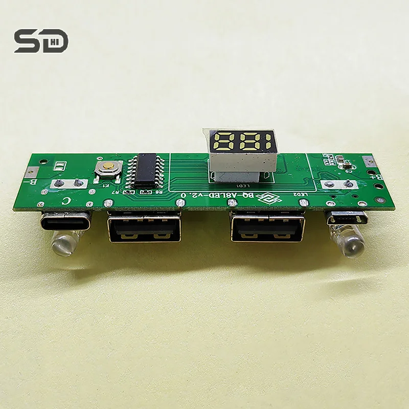 1Pcs 5V 2A Digital Display Power Bank Circuit Strip Module TYPE-C Micro USB A8188 Mobile Power Lithium Battery Charging Board