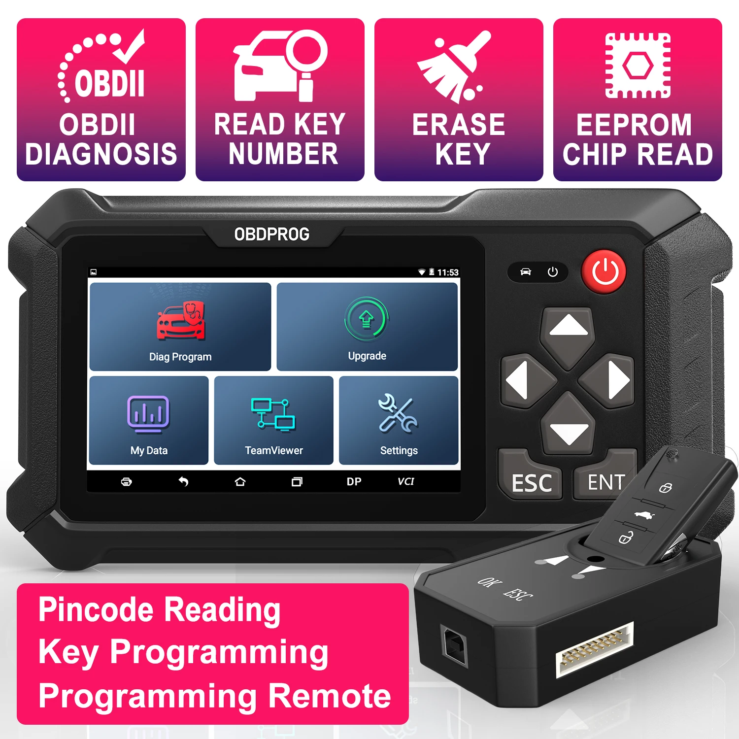 OBDPROG 501 OBD2 Scanner Car IMMO Programming Immbilizer Lost Diagnostic Tool Professional Car Key Programming Erase Keys