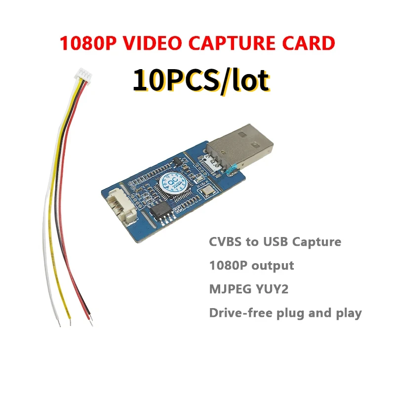 

10pcs/lot AV /CVBS /S-VIDEO Signal CVBS To USB Capture To Digital USB TYPE-C board Module Driver-free 1080P Video Capture Card