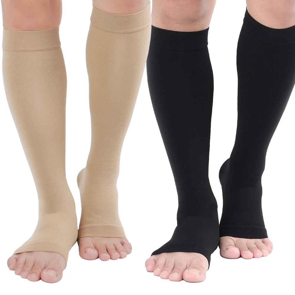 1Pair Calf Long Compression Socks Leg Shin Splint Support Sleeves for Men Women Varicose Veins Running Cycling Basketball Soccer