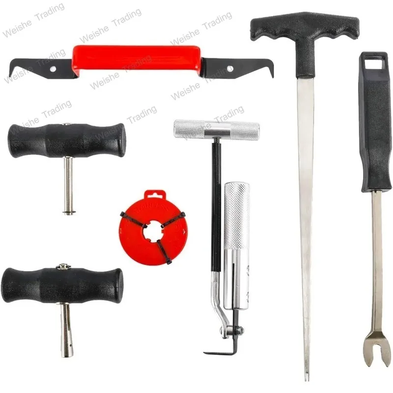 

7pc Classic Vintage Car Windscreen Removal Tool Set Windshield Remover Trim and Upholstery Adhesive Puller Set
