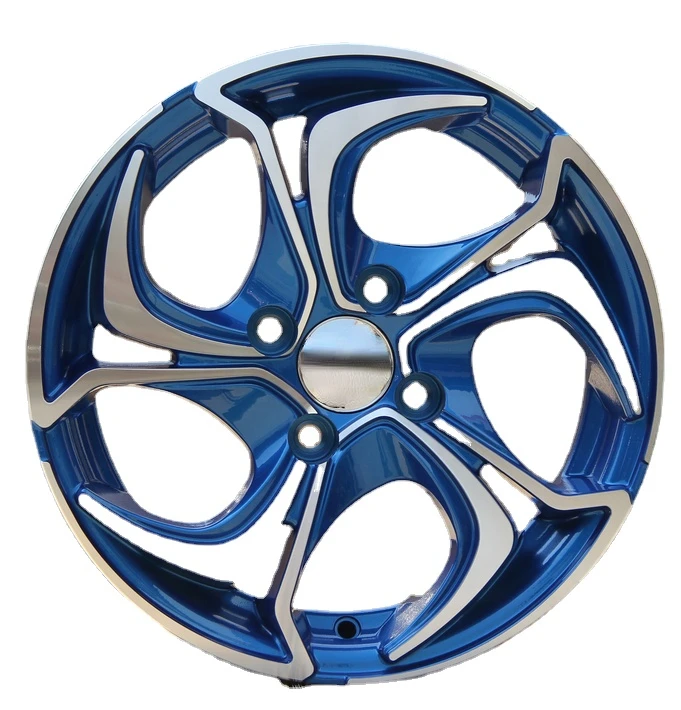 14 15 16 inch alloy wheel with pcd 100-114.3 tuning wheels blue machine face hot sale design