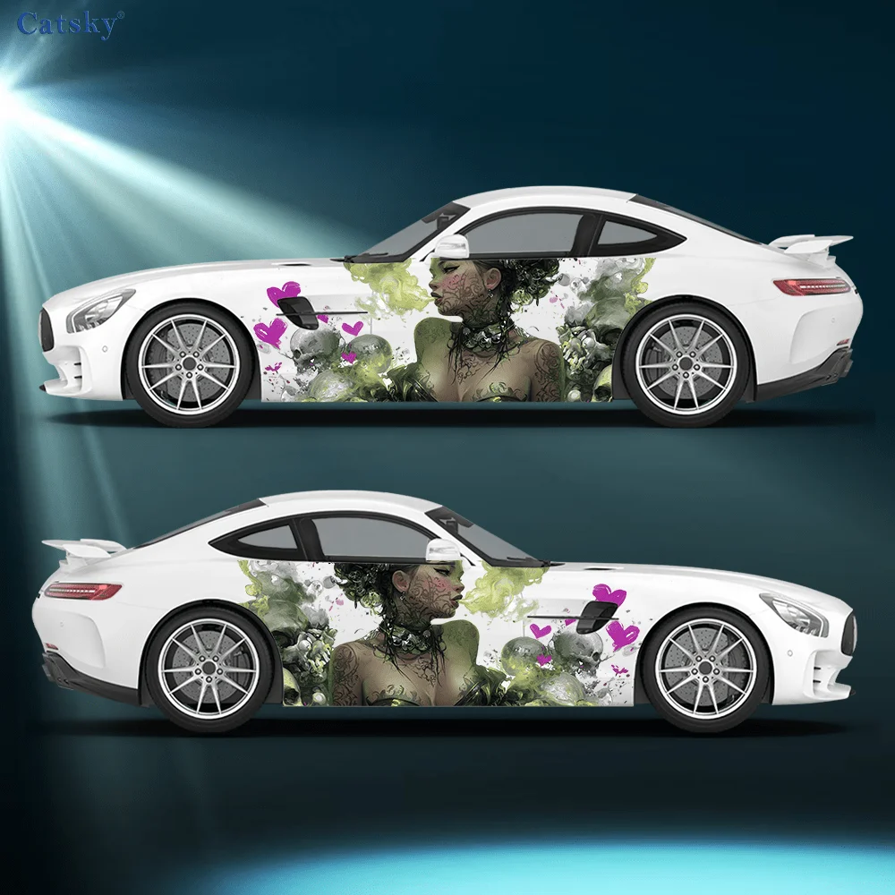 

Skull Woman Puffing Smoke Sticker, Durable, Fade-Resistant, Easy to Install and Remove - Enhance Your Vehicle'sesthetic with Bol