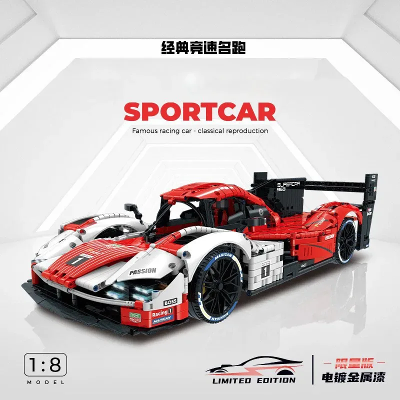 

Модель суперспортивного автомобиля Технический автомобиль 1:8 Модель City Racing Series DIY Игрушки Строительные блоки Подарок для мальчиков 3460 шт. GULY 10615