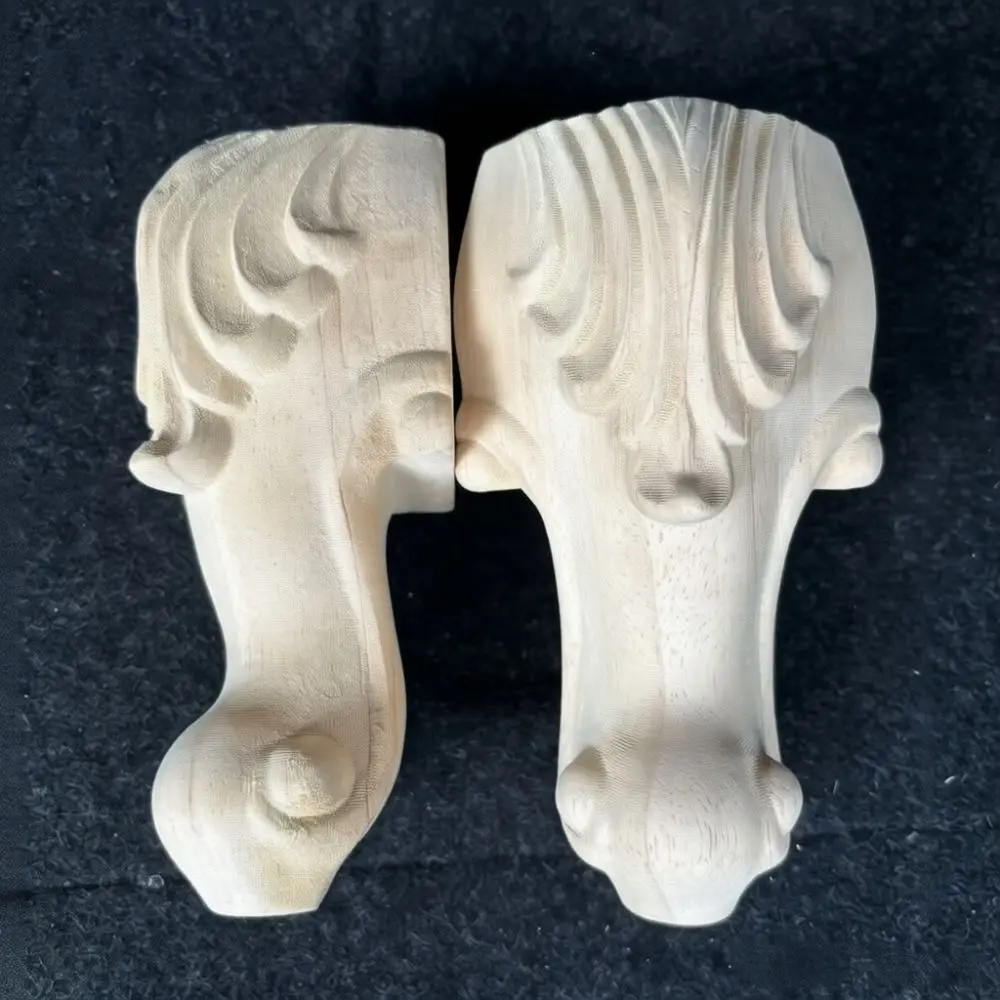 Exquisite Carved Solid Wood Furniture Legs Replacement Support Feet For Tv Stand Dresser Cabinet Home Decoration