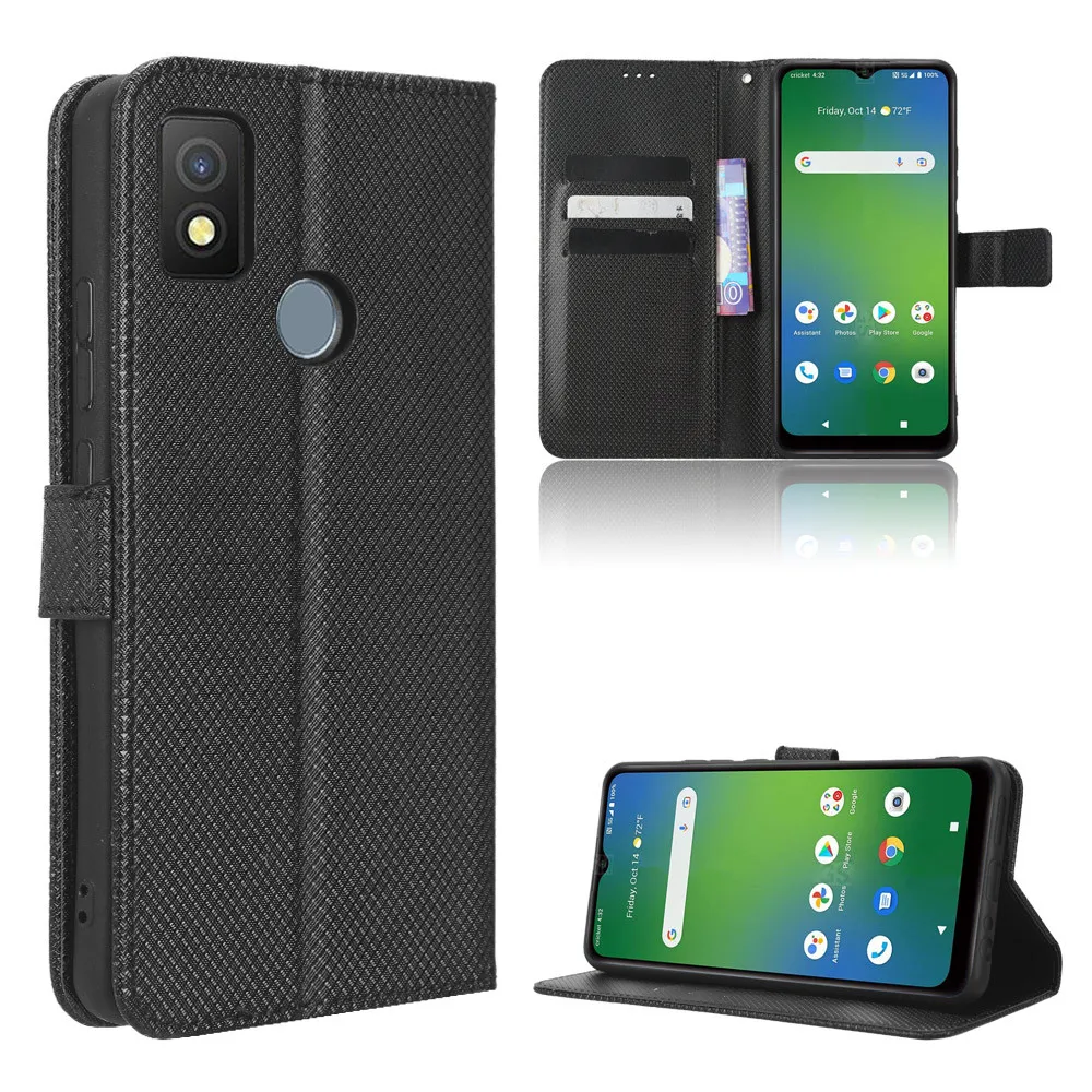 

For Cricket icon 4 Luxury Flip Diamond Pattern Skin PU Leather Wallet Stand Case For Cricket icon4 Phone Bag