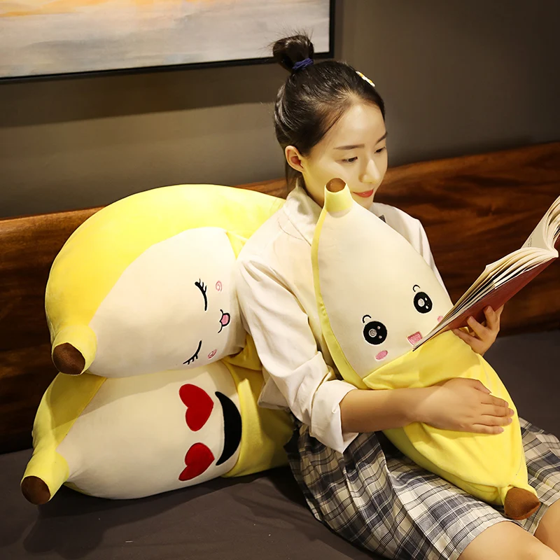 40-80 ซม.น่ารักกล้วยตุ๊กตาหมอนโซฟานุ่มเบาะเด็กตุ๊กตาน่ารักตุ๊กตาเด็กผลไม้ของเล่นเด็กของขวัญวันเกิด