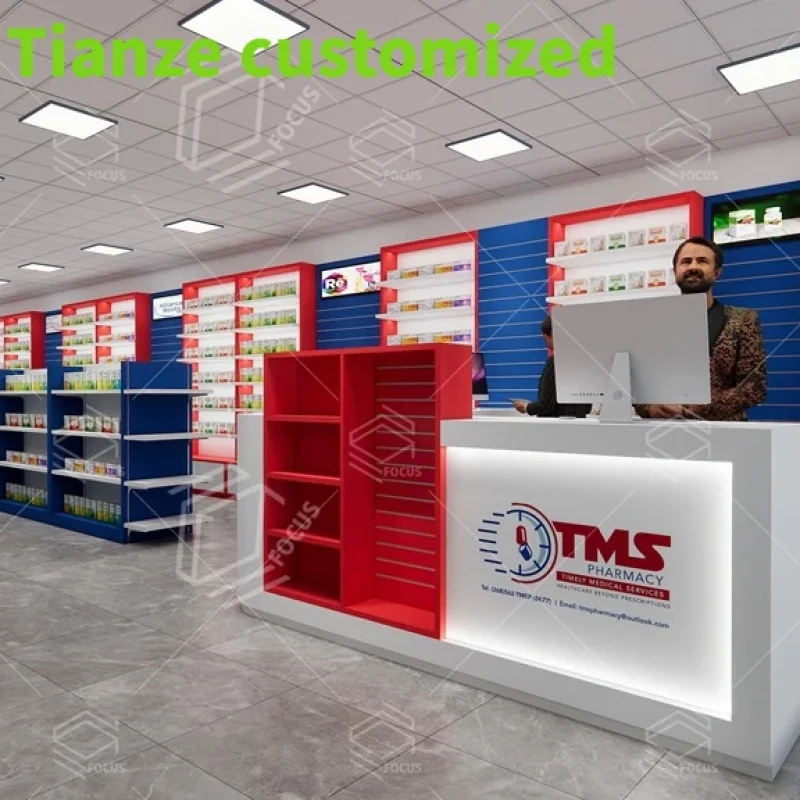 Customized-Custom Pharmacy Shelves Retail Modern Design Pharmacy Furniture Medical Shop Interior Display Design