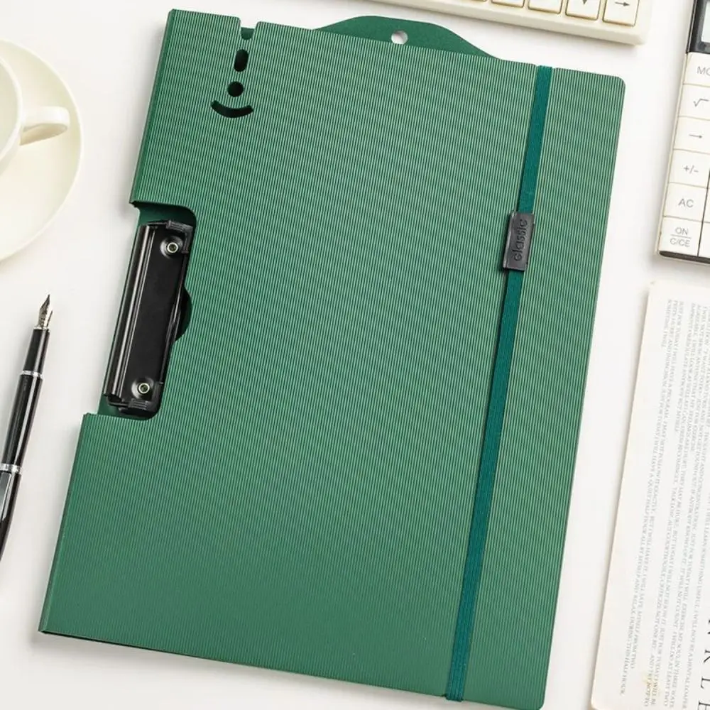 Stationery Clipboard A4 File Folder with Straps Hangable A4 Writing Pad Horizontal Foldable A4 Board Clip Office Supplies