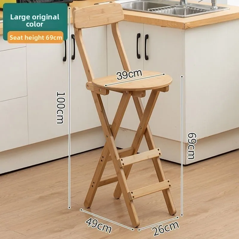 

Firm Foldable high stool chair portable bar chair back chair dining chair cafe lounge chair