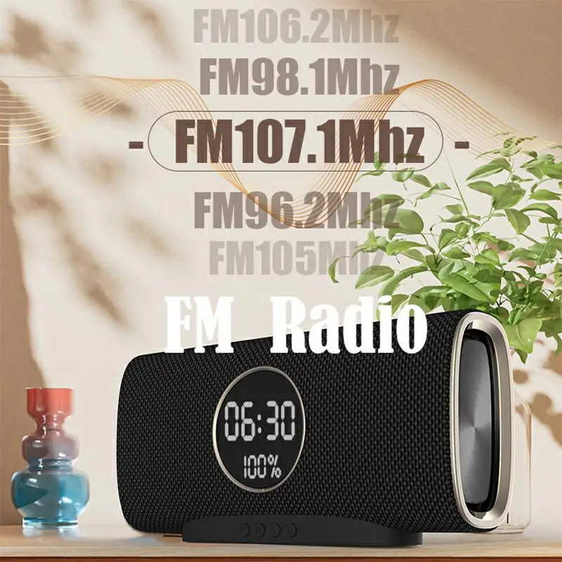 FM RadioBuilt-in White Noise Wireless Bluetooth Speakers New Multifunctional Intelligent Sound Box Desktop Clock Alarm Clock