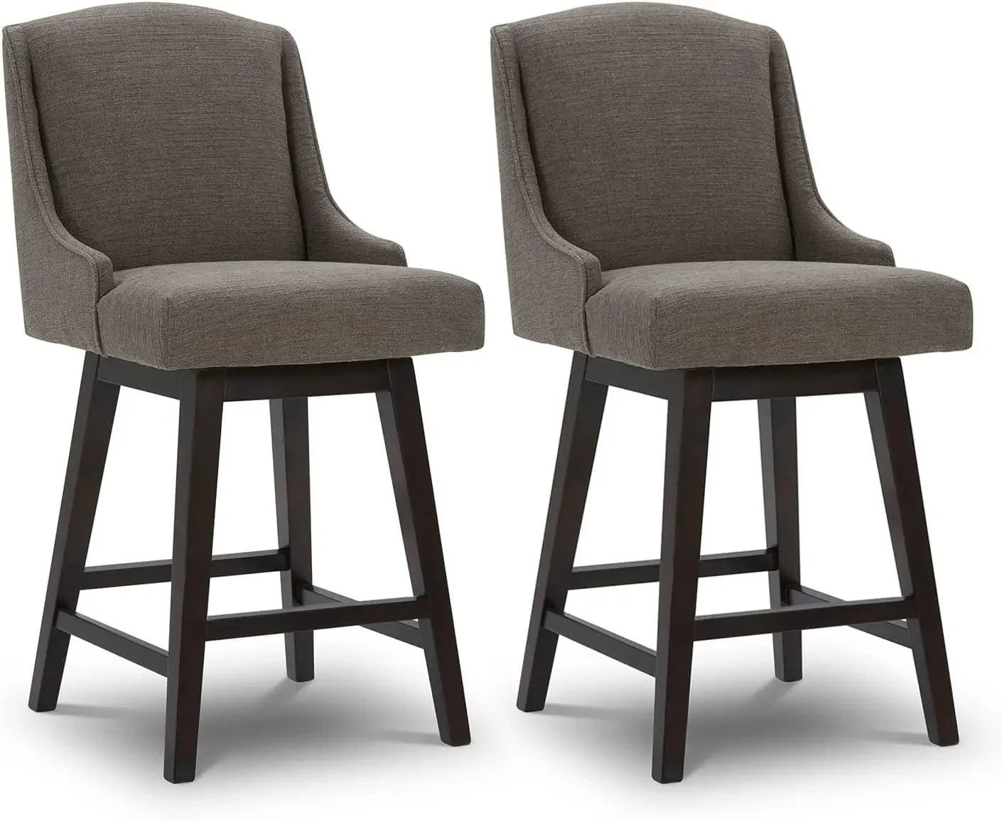 

CHITA Counter Height Swivel Barstools, FSC Certified Upholstered Performance Fabric Bar Stools Set of 2, 26" Seat Height,