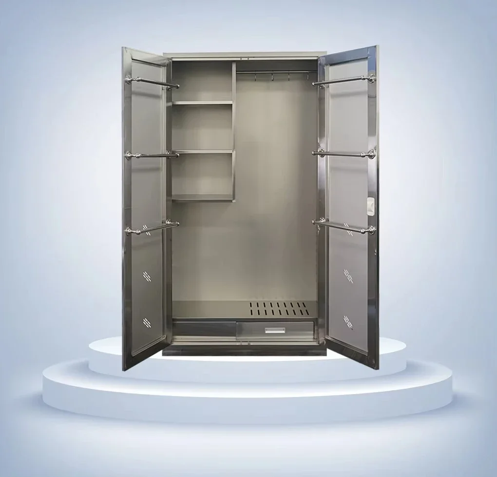 

S 2 Door Cabinet Sundry Classroom Stainless Steel Locker Cleaning Room Tool Cabinet Broom Storage Cabinet