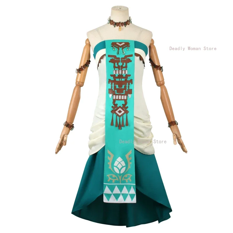 Zelda Princess cosplay costume dress wig necklace elf ear Halloween party outfit for women girls xs-3xl