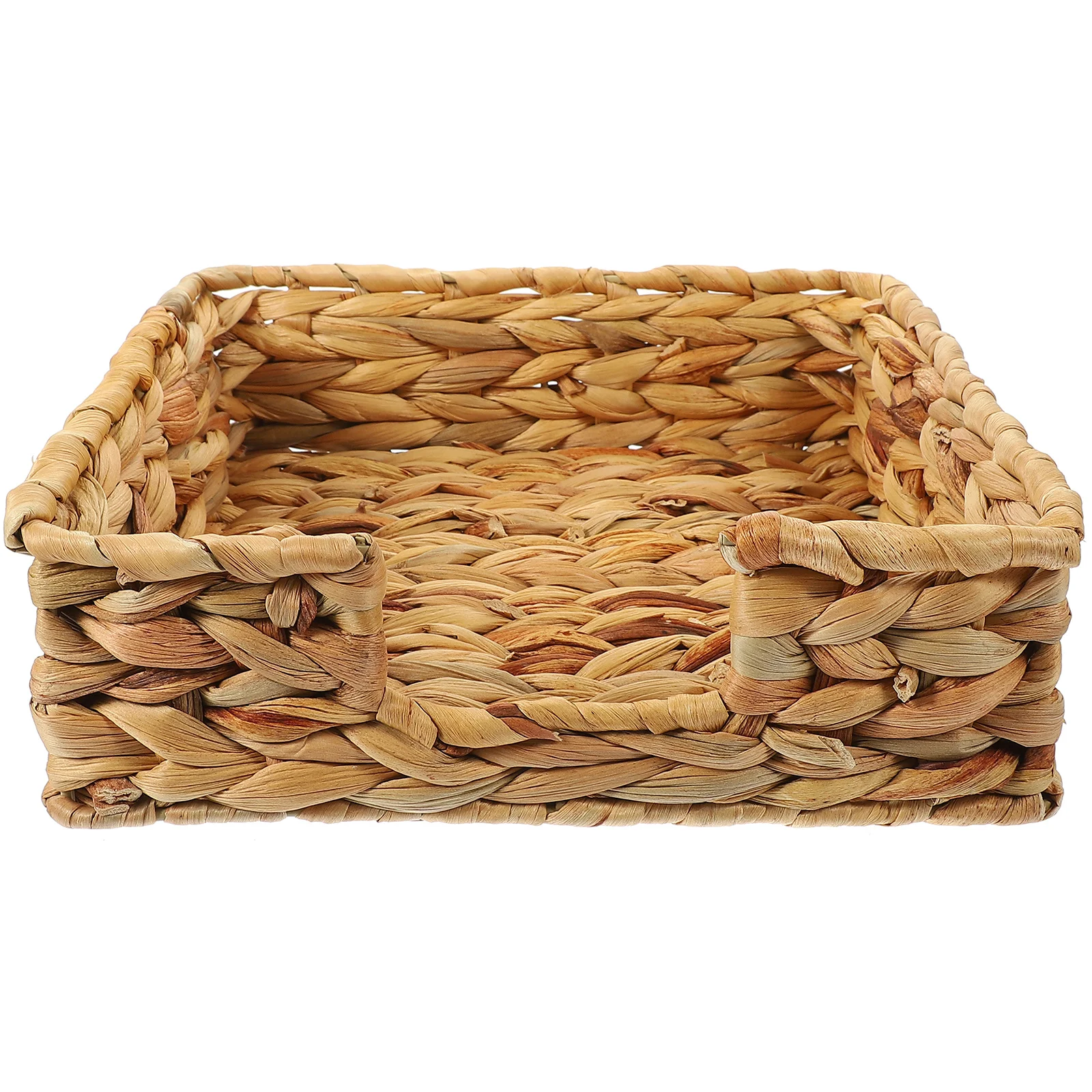 

Woven Straw Storage Basket Natural Handcrafted Rectangular Bin For Shelves Home Organization Decorative Baskets