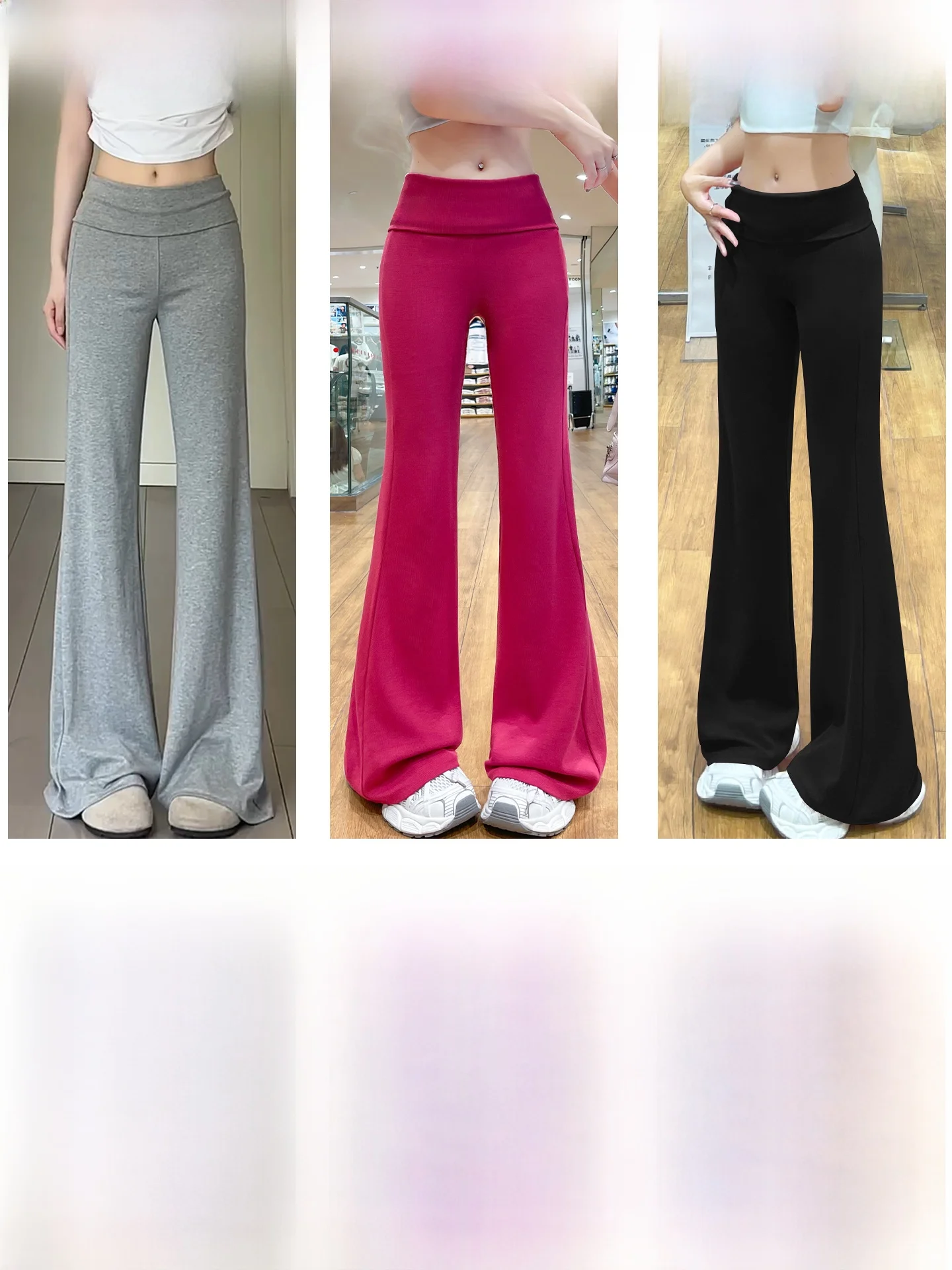 Low-Waist Bell Bot Pants Women's Summer Thin American Sle Casual Pants Skinny Women's Spor Sweatpants High Waist YFS