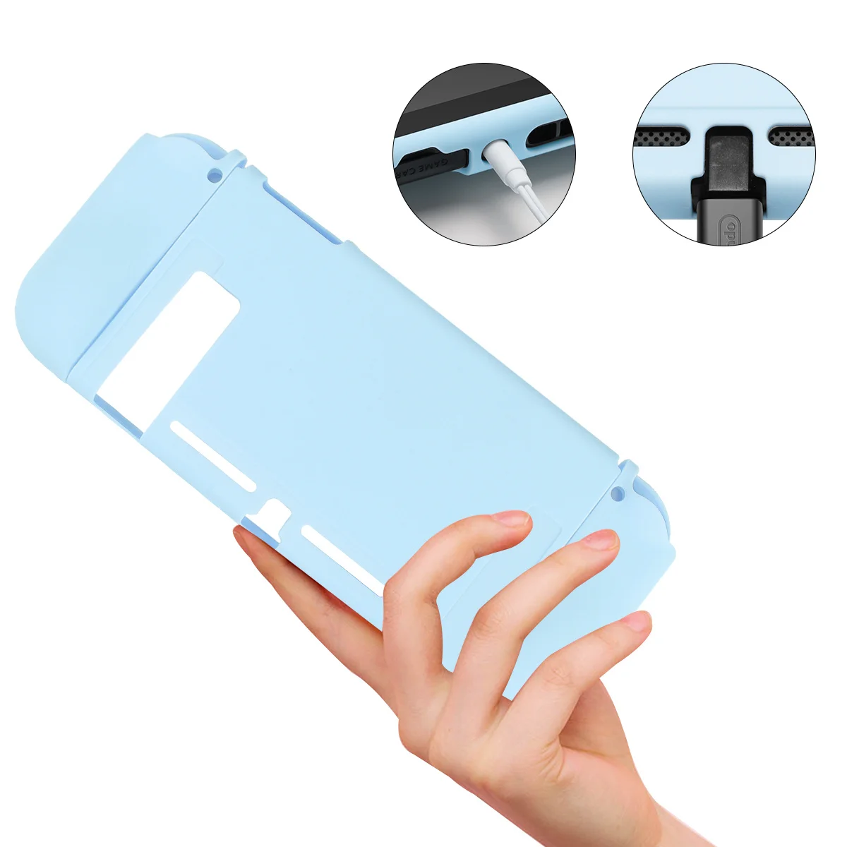 

Tpu Protective Shell Durable Pink Shockproof Wear-Resistant Host Case Compatible for Switch Compact Portable Game Console