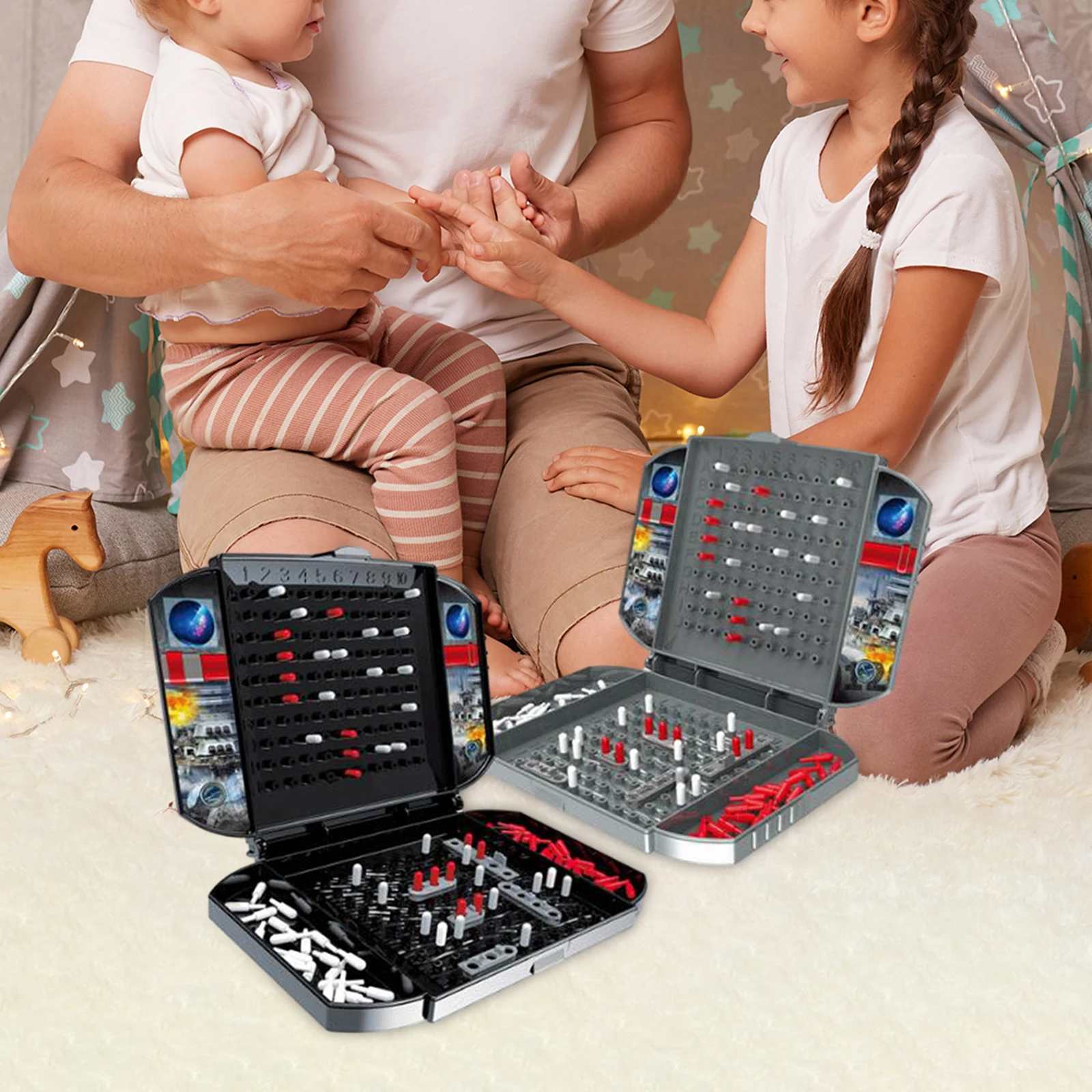 Ship Classic Board Game 2 Player Educational Toy Party Supplies Strategy Brain Training Toy for Travel Boys Girls Adults