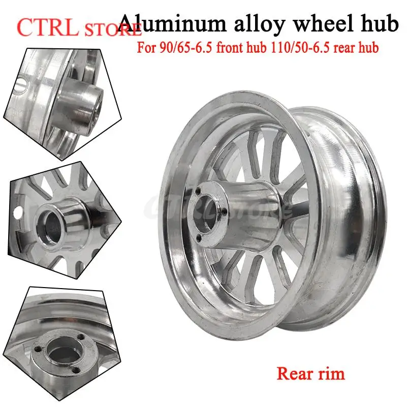 

High quality wheels 90/65-6.5 front or 110/50-6.5 rear aluminum wheels suitable for scooter wheel accessories