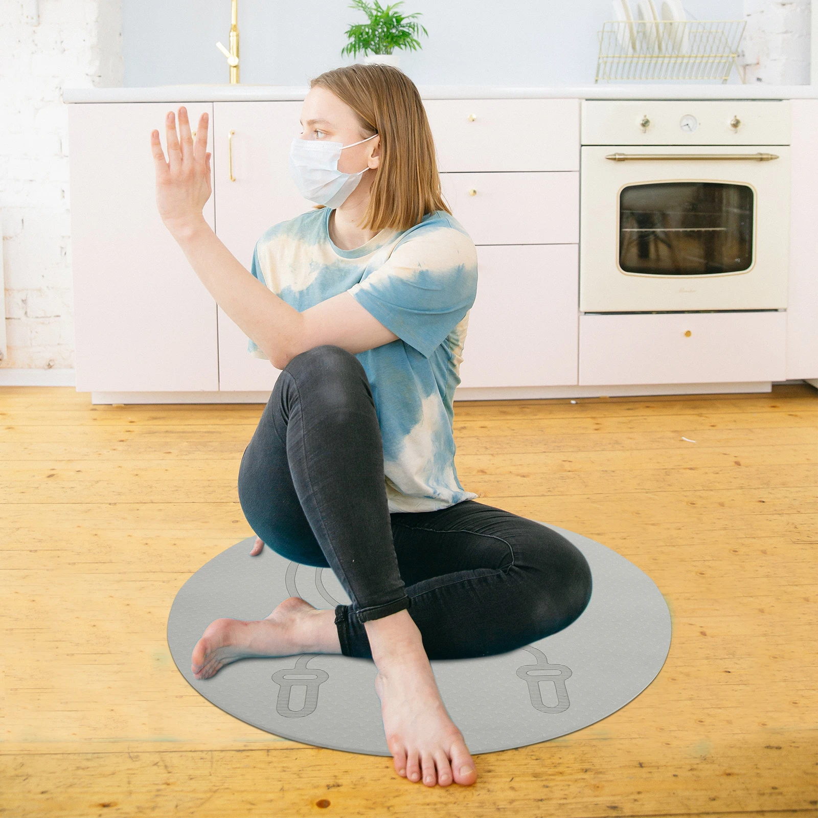 

Thick 8Mm Jump Rope Mat Smooth Tpe Surface for Yoga Pilates Non-Slip Fitness Mat for Home Gym Sound Proof Workout