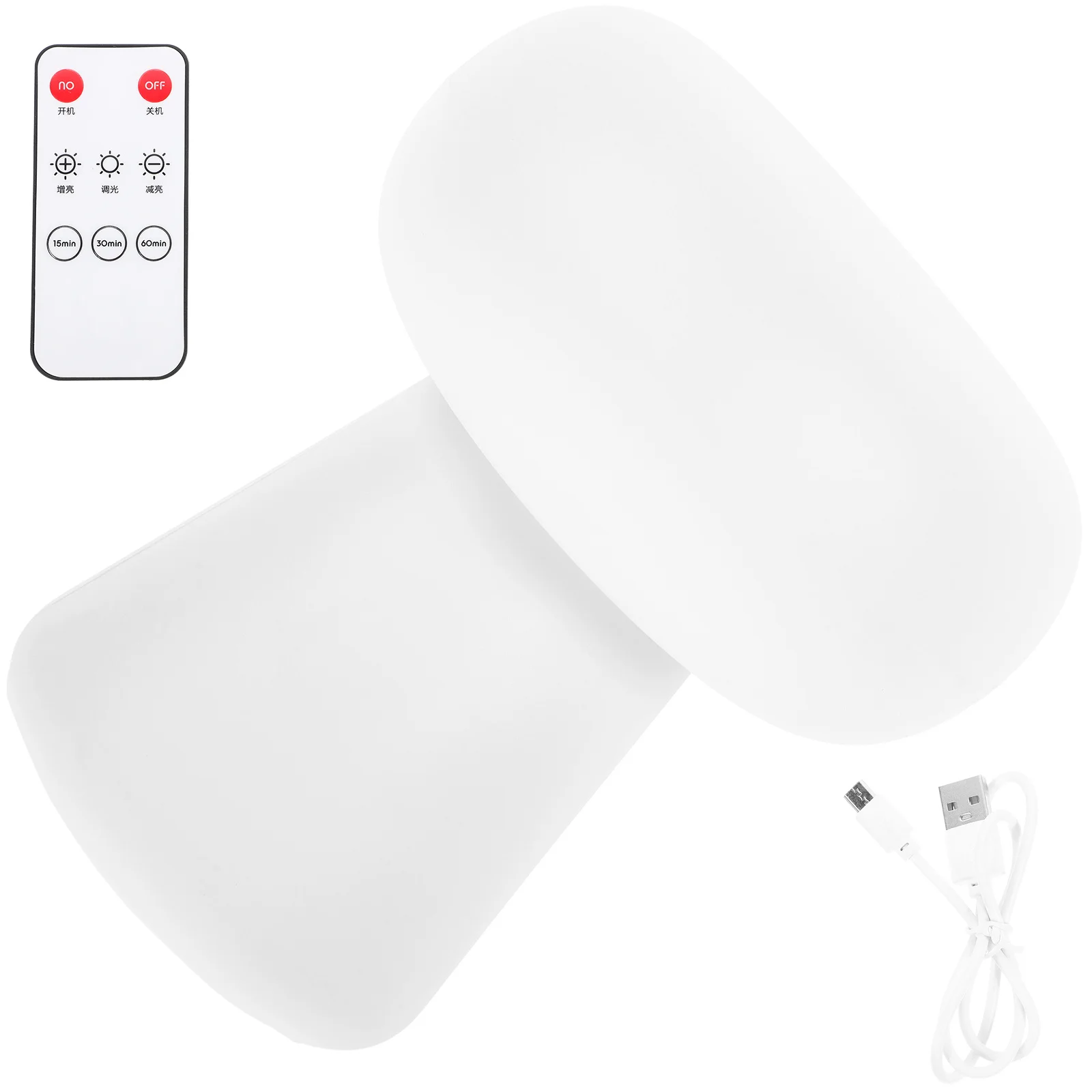 1 مجموعة قابلة للشحن ABS مصباح الليل عن بعد الأبيض ساعة ليد ضوء أباجورة لغرفة الديكور دراسة ساعة الضوء