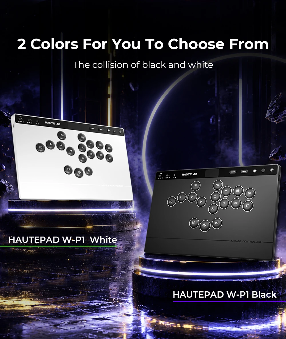 Haute42 W-P1 Tri-Mode 2.4G Kabelloser Touchscreen-Controller ohne Hebel für PC/PS4/PS5/Switch Stickless Arcade-Controller – Detail 7