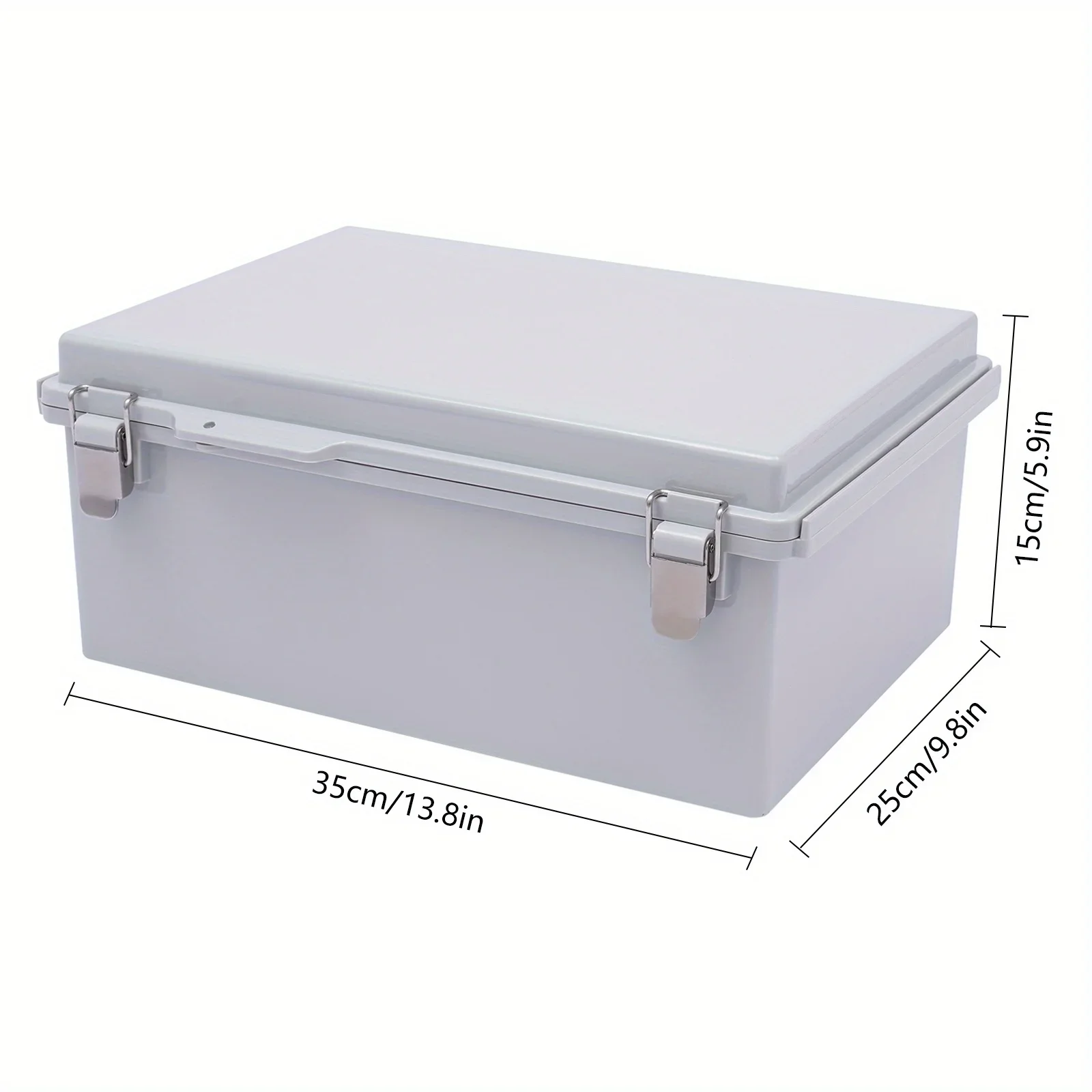 Caja de distribución de 13,8 x 9,8 x 5,9 pulgadas: cubierta gris, caja de distribución de caja de conexiones