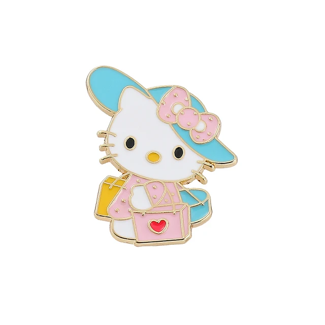 Pin's émail Cinnamoroll Sanrio - Collaboration Officielle Kaomoji - Dimensions 27,5 X 13 Mm - Laiton Nickelé Noir - Parfait Pour Sac, Veste, Sac à Dos
