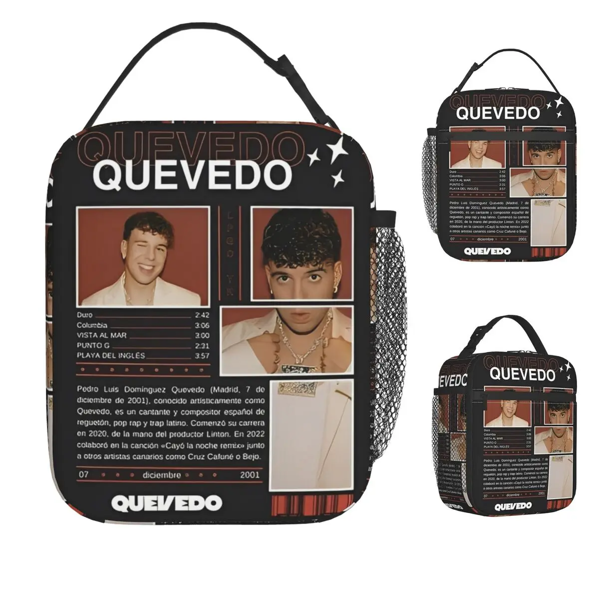 

Rapper Quevedo Spanish Singer Lunch Bag Casual Lunch Box For Men Work Portable Cooler Bag Print Thermal Tote Handbags