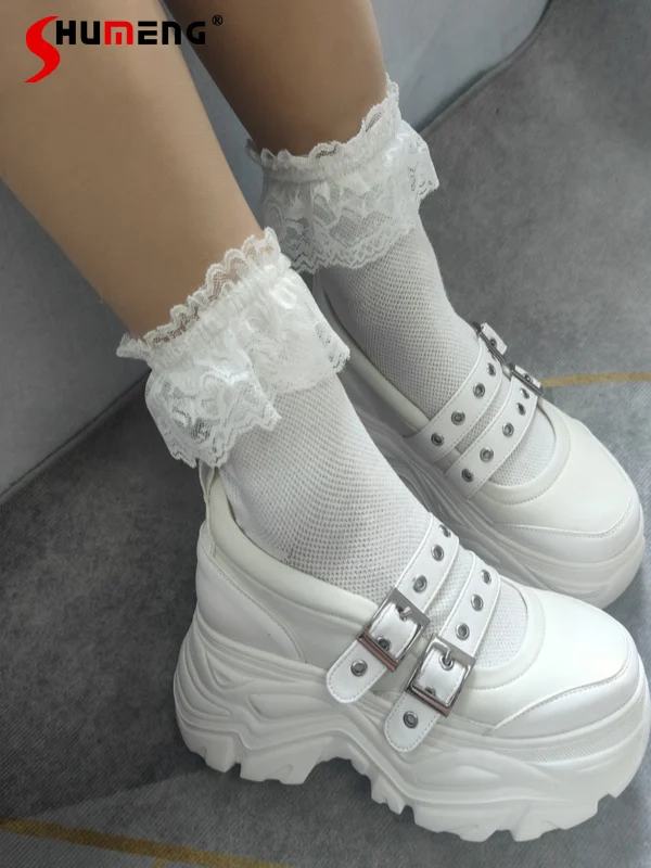 

Japanese Harajuku Style Mass-produced Lolita Shoes Sweet Elegant All-macted High Heel Pumps Double Buckle Mary Jane Shoes Women
