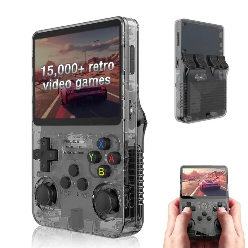 R36s Portable Handheld Game Console | Supports 15,000+ Games | with 3.5-Inch IPS Screen, Linux System, 32+64GB TF Card