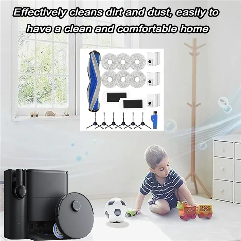 【توصيل سريع】لـ ECOVACS DEEBOT T30S مشط جهاز آلي لتنظيف الأتربة فرشاة جانبية رئيسية فلتر Hepa ممسحة أكياس الغبار القماشية #6