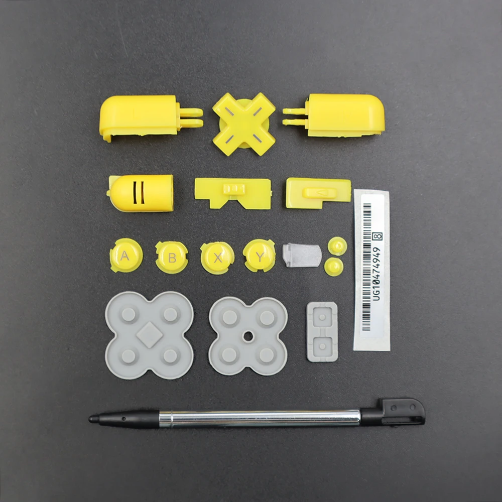 لوحدة تحكم ألعاب NDSL مجموعة كاملة من أزرار الطاقة ABXY L R D وسادة متقاطعة مفتاح وسادة مطاطية موصلة قطع غيار قلم القلم