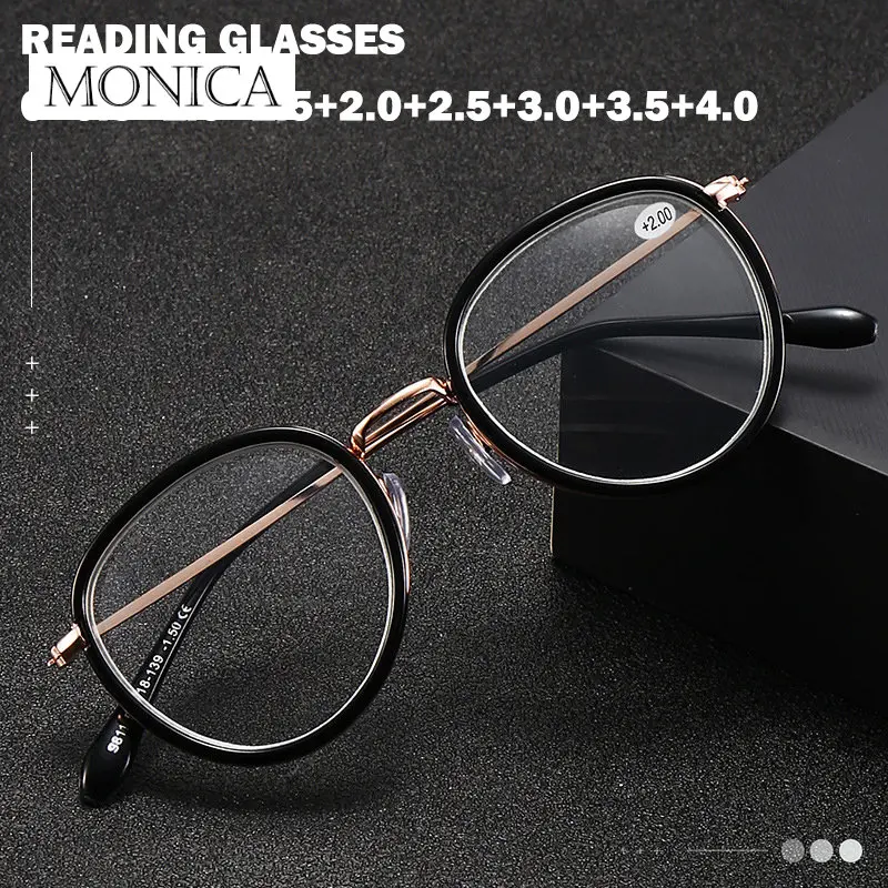 Reading Glasses Metal Round Frame 2024 Vintage Men Women Presbyopia Eyeglasses Unisex Eyewear Optical Spectacles Male Goggle