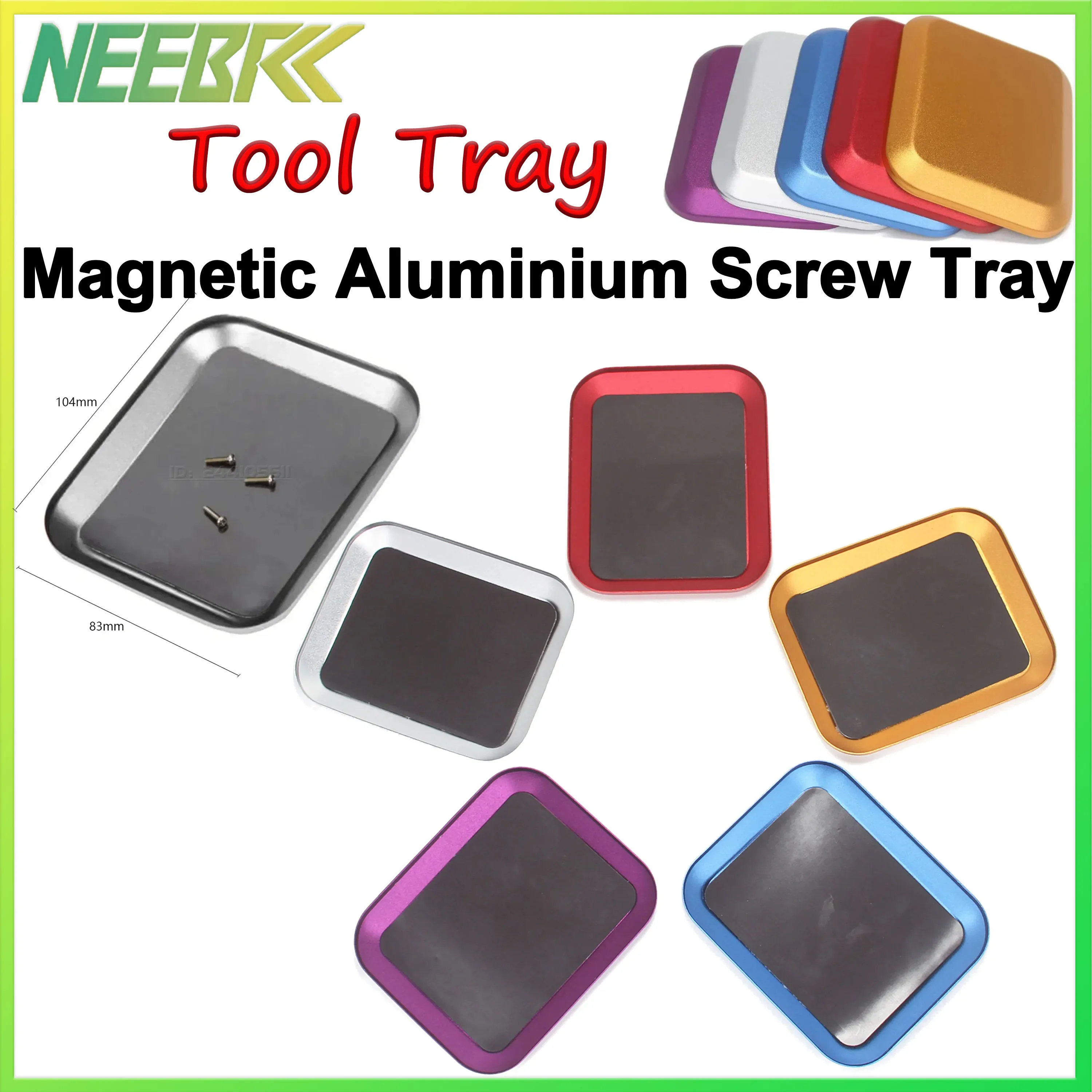 NEEBRC Magnetic Aluminium Alloy Screw Tray Plate for RC Car Crawler Axial SCX10 D90 D110 Boat Airplane Repair Tool Model Parts