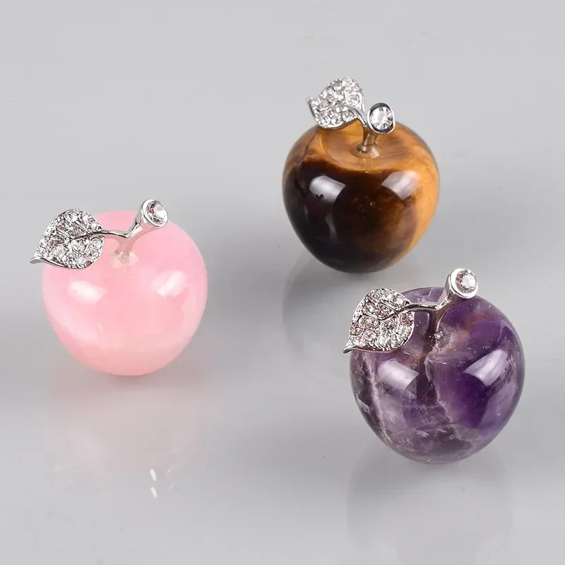 1pcs Natural Crystal Carved Apple, Perfect Home Decoration , Crystal Gift Ornament, A Great Option for Healing Crystals
