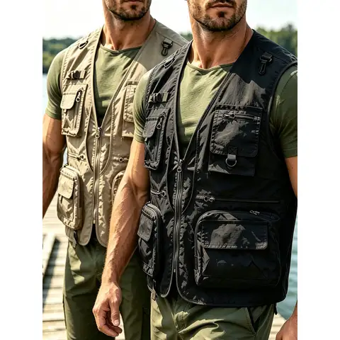 Clothes For Males Fishing 2 Pack Quick Drying Vest Men's Casual Outdoor Photography Vest Summer Tanks Top Man Vests Clothing Y2k