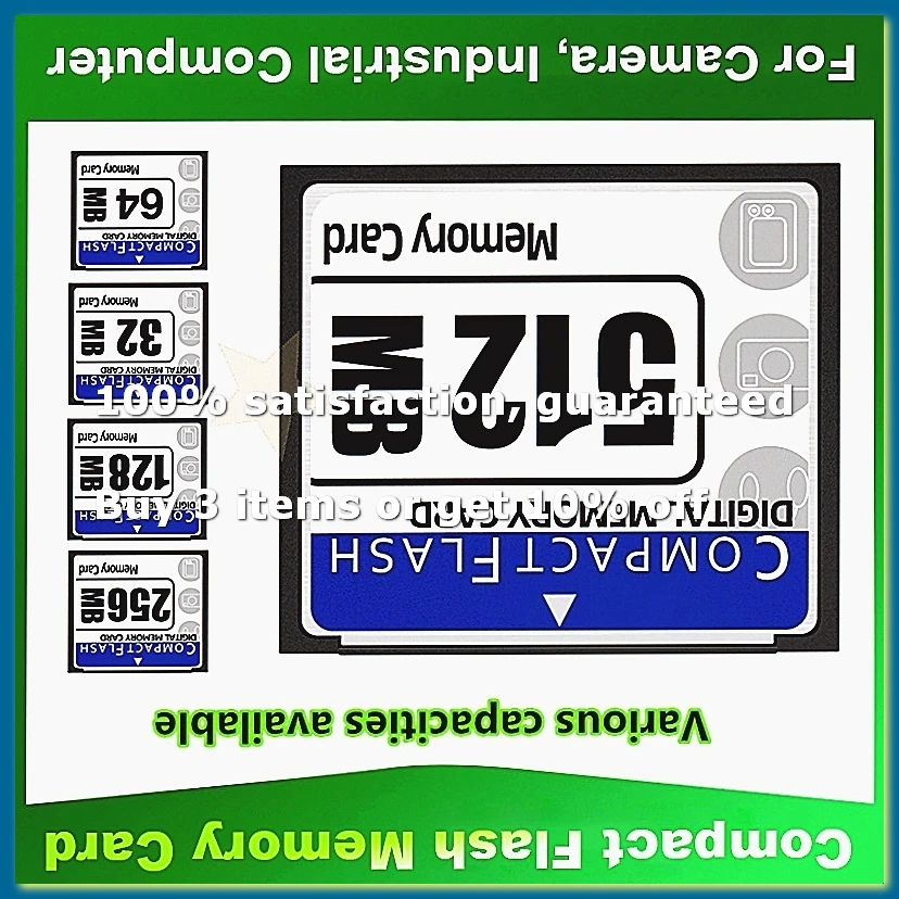 Carte mémoire Compact Flash 64 Mo pour appareil photo, machine publicitaire, ordinateur industriel - DTA9
