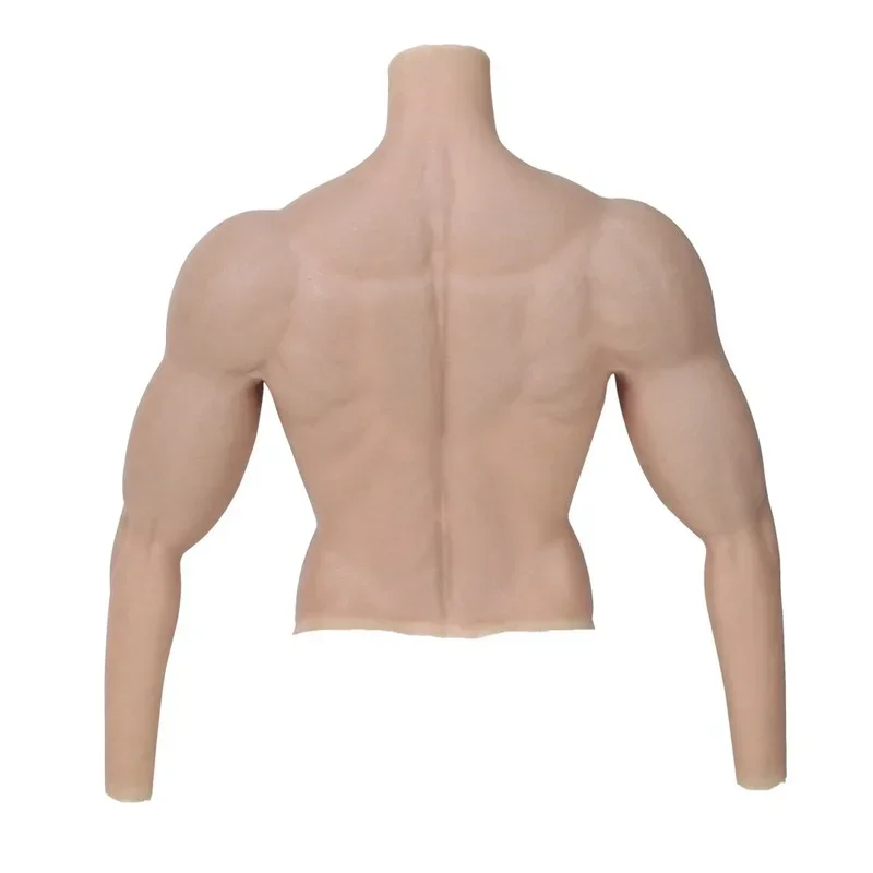 Realistic Silicone Fake Muscle Men\'s Top Cosplay Costume Arm Men Suit Wear Abdomen Cup Elastic Thin Edge Transgender