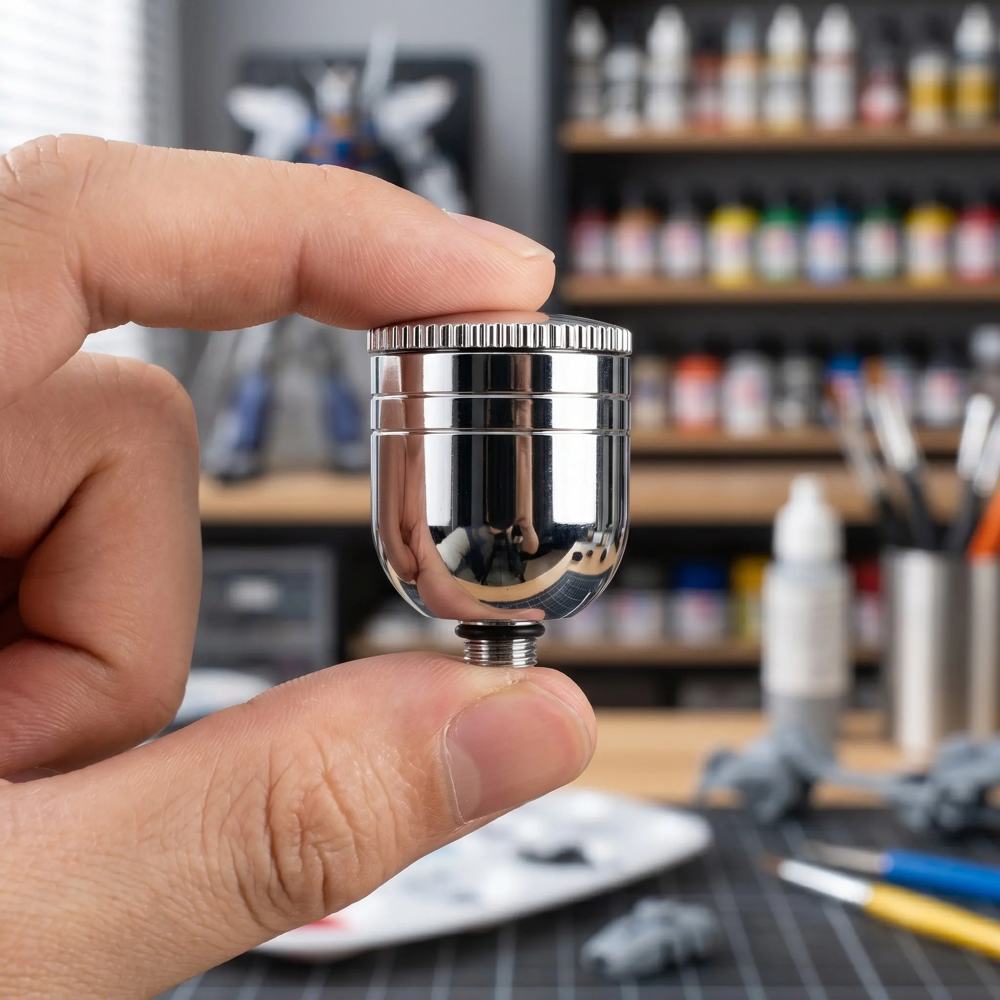 1Set Airbrush Replacement Cup Plastic Detachable Gravity Feed Paint Container for Artists Oxygen Injection Pigment Flow Control