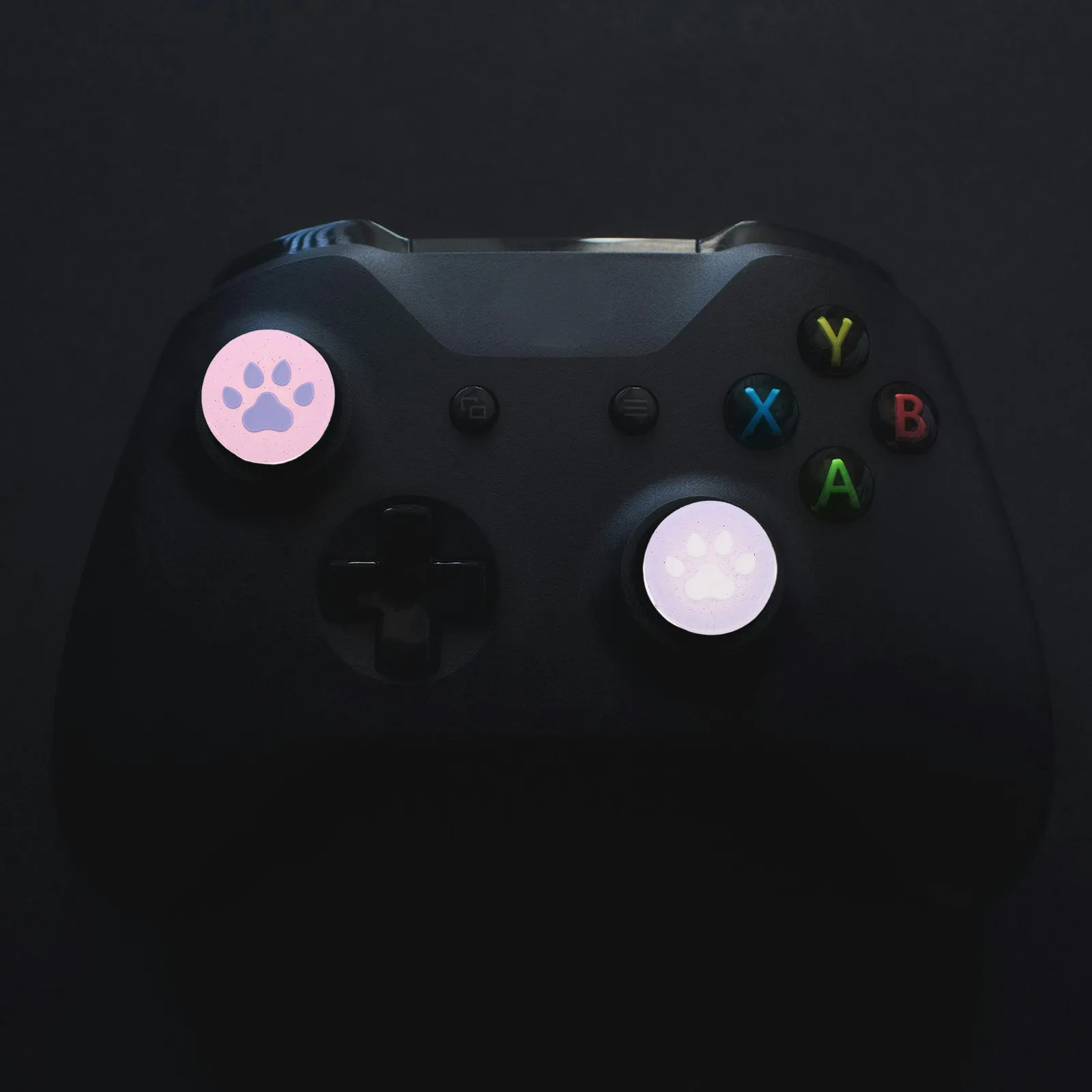 

4Pcs Cute Cat Claw Silicone Thumb Button Caps Glow in The Dark Compatible with Switch Console Easy Clean Replacement Thumb Grip