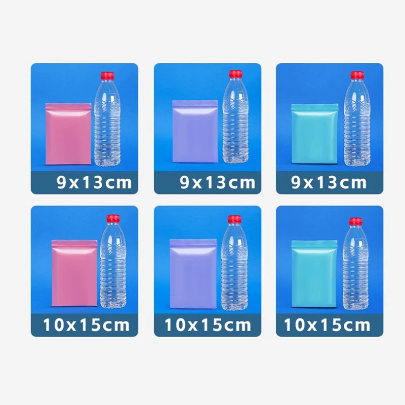 TETP Pink/Purple/Green Ziplock Bags Dustproof Sealed Gift Handmade Jewelry Packaging Decoration Transparent Pouches Thicken PE